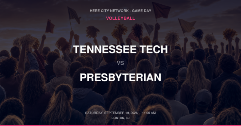 Tennessee Tech vs. Presbyterian — Volleyball Game Day — Clinton, SC — Sep 19, 2026