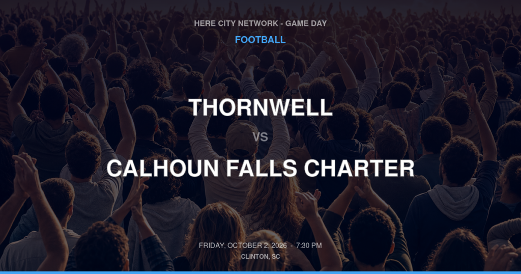 Thornwell vs. Calhoun Falls Charter — Football Game Day — Calhoun Falls, SC — Oct 2, 2026