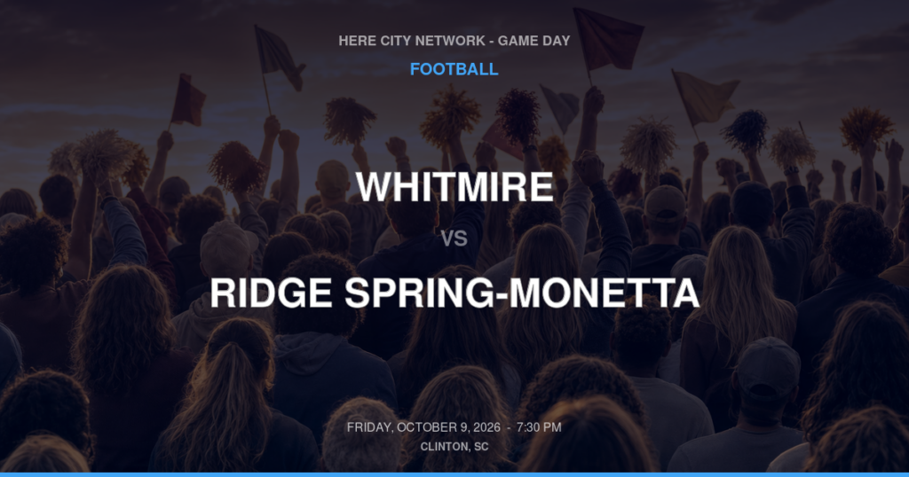 Whitmire vs. Ridge Spring-Monetta — Football Game Day — Monetta, SC — Oct 9, 2026